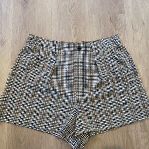 Madewell Checkered Tan Women's Shorts